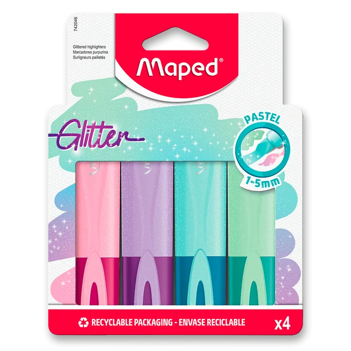 Hlavný obrázok produktu Zvýrazňovač Maped Fluo Peps Classic Glitter sada 4 barev