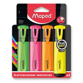 Zvýrazňovač Maped Fluo Peps Classic - sada 4 farieb