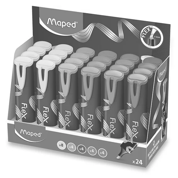 Hlavný obrázok produktu Zvýrazňovač Maped Fluo Peps Flex stojánek, 24 ks