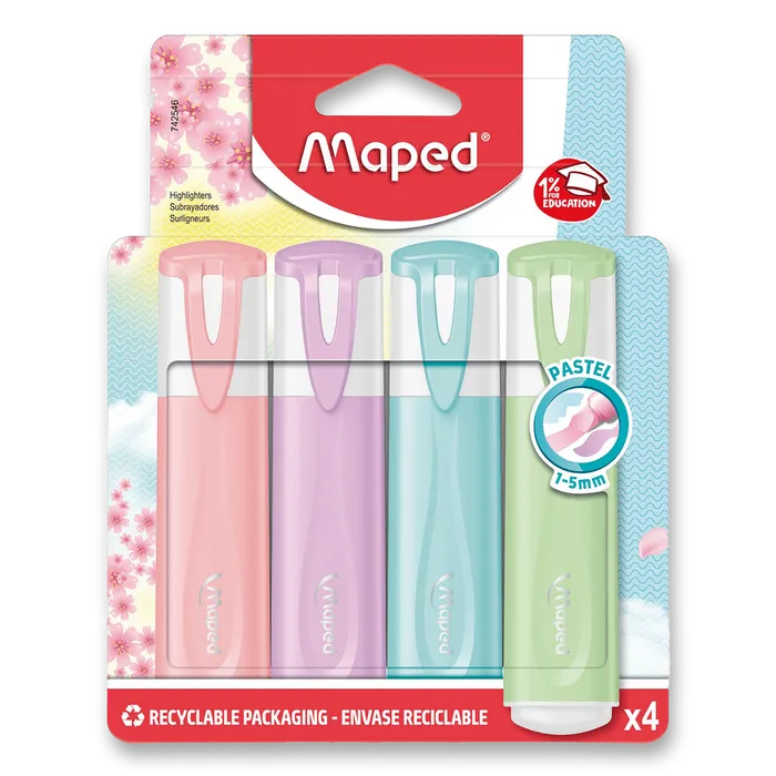 Hlavný obrázok produktu Zvýrazňovač Maped Fluo Peps Pastel 4 ks