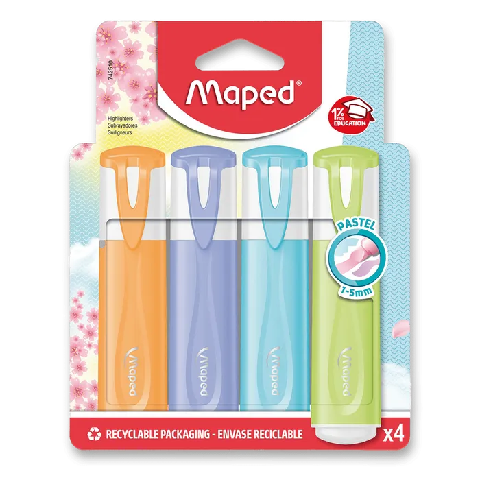 Hlavný obrázok produktu Zvýrazňovač Maped Fluo Peps Pastel sada 4 barev