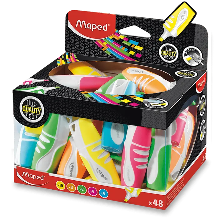 Hlavný obrázok produktu Zvýrazňovač Maped Fluo Peps Pocket Soft - dóza 48ks