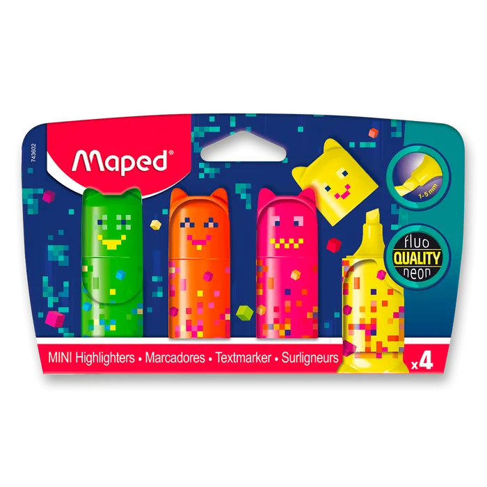 Hlavný obrázok produktu Zvýrazňovač Maped Pixel Party Mini sada 4 barev