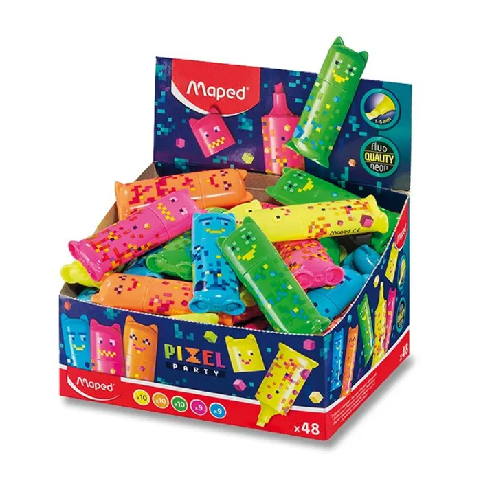 Hlavný obrázok produktu Zvýrazňovač Maped Pixel Party Mini stojánek, 48 ks
