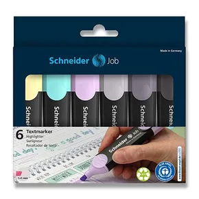 Zvýrazňovač Schneider Job Pastel - sada 6 farieb
