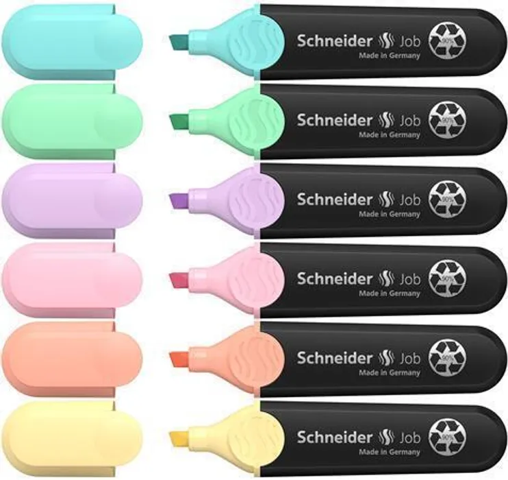 Hlavný obrázok produktu Zvýrazňovač Schneider Job Pastel sada 6 barev