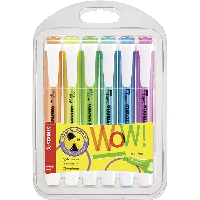 Hlavný obrázok produktu Zvýrazňovač STABILO swing cool - 6 ks sada