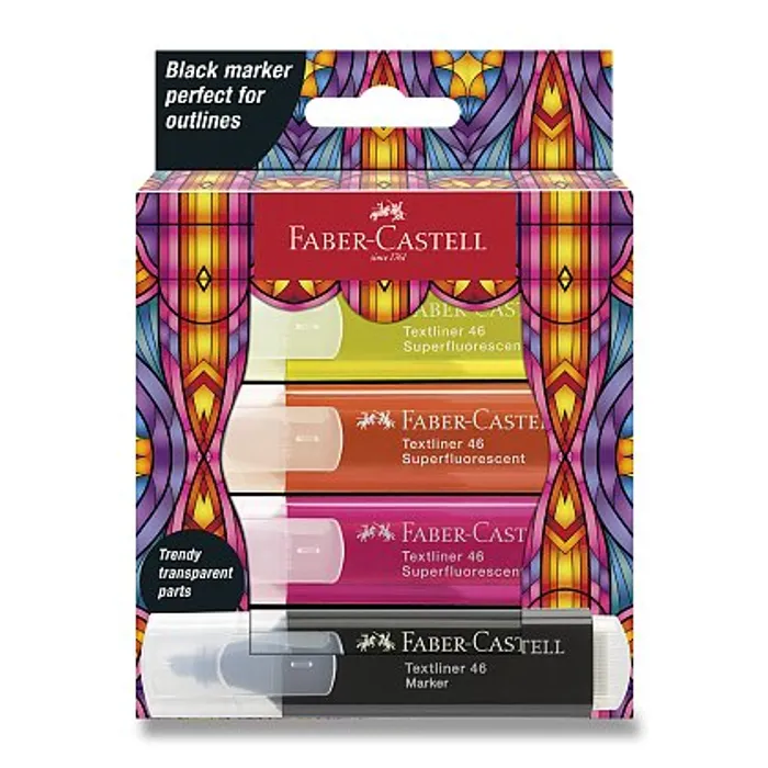 Hlavný obrázok produktu Zvýrazňovače Faber-Castell Glassy Superfluo-4 ks