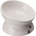 Zvýšená ergonomická keramická miska, 0.15 l/o 13 cm, biela