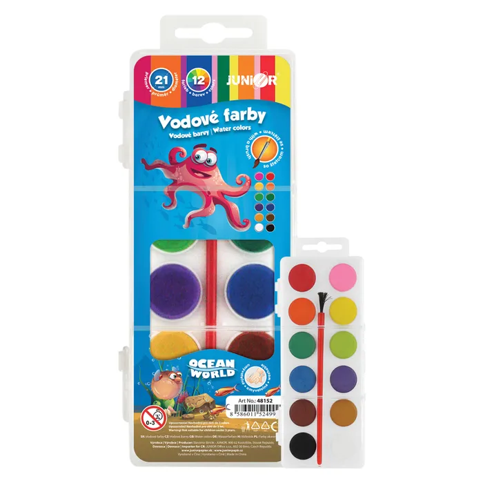 Hlavný obrázok produktu vodové barvy 21mm 12 barev TY-10112