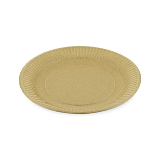 Papírenské zboží - Papírový talíř mělký hnědý průměr 23 cm, nepromastitelný [100 ks]