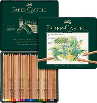Papírenské zboží - Umělecké pastely Faber-Castell Pitt Pastel plechová krabička, 24 barev 112124