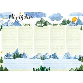 Papírenské zboží - Týdenní plánovač A4 - Hory