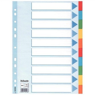 Papírenské zboží - Kartonové barevné rozlišovače Esselte, A4, Mix barev