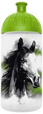 Papírenské zboží - FreeWater láhev 0,5l "Kůň", zelená, transparentní, FREEWATER