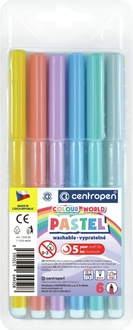 Papírenské zboží - Popisovač CENTROPEN 7550 sada 6 PASTEL barev (fixy)