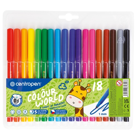 Papírenské zboží - Popisovač CENTROPEN 7550 sada 18 barev (fixy)