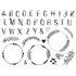 Papírenské zboží - Pečiatky Creative Stamp Kvetinová abeceda a venčeky, 39 ks