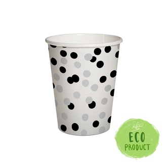 Papírenské zboží - Papírový kelímek PAW Eco 250 ml Confetti - black / silver