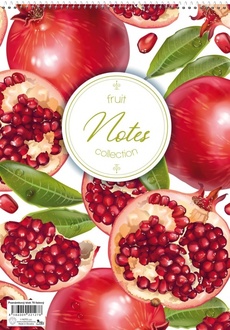 Papírenské zboží - Spirálový blok A5 70 listů linkovaný 8 mm – Granátové jablko