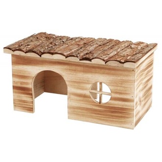Papírenské zboží - Natural Living dřevěný domek GRETE pro morčata, 2 vchody, 35 x 18 x 20 cm 