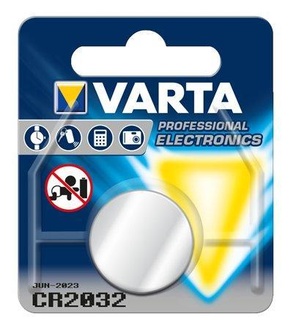Papírenské zboží - Baterie knoflíková, CR2032, 1 ks v balení, VARTA