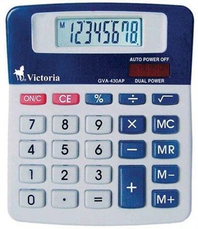 Papírenské zboží - Kalkulačka, stolní, 8místný displej, VICTORIA "GVA-430AP"