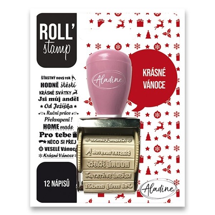 Papírenské zboží - Otočné razítko s nápisy Aladine ROLL Stamp Vánoce