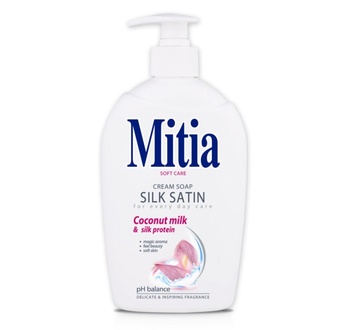 Papírenské zboží - Mýdlo tekuté Mitia Silk Satin 500ml s pumpičkou