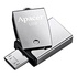 Papírenské zboží - Apacer USB flash disk OTG, USB 3.0 (3.2 Gen 1), 64GB, AH750, strieborný, AP64GAH750S-1, USB A / USB Micro  B, s otočnou krytkou