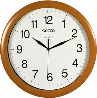 Papírenské zboží - Nástěnné hodiny "Sweep Second",rám - imitace dřeva, 32 cm, SECCO