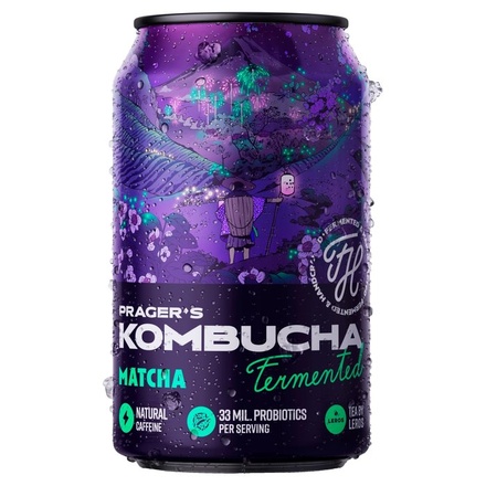 Papírenské zboží - Prager's Kombucha matcha 330ml plech