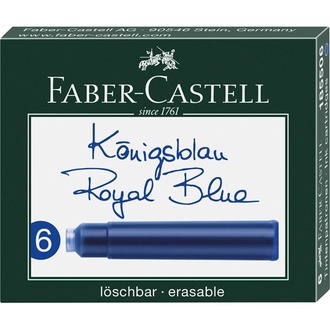 Papírenské zboží - Náhradní inkoustové bombičky krátké 6ks, modrá Faber Castell 185506