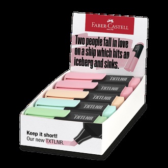 Papírenské zboží - Zvýrazňovače Faber-Castell Short TXTLNR Pastel A stojánek, 10 ks