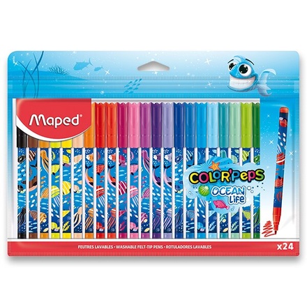 Papírenské zboží - Dětské fixy Maped Color'Peps Ocean Life Decorated 24 barev