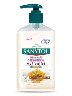 Papírenské zboží - Sanytol regenerační antibakteriální mýdlo 250ml Mandlové mléko & Mateří kašička