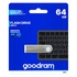 Papírenské zboží - Goodram USB flash disk, USB 2.0, 64GB, UUN2, UUN2, Silver, UUN2-0640S0R11