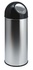 Papírenské zboží - Push top wastebin, 55 l, kovový, VEPA BINS, silver/black