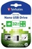 Papírenské zboží - USB flash disk Nano, 32GB, USB 2.0, 10/3MB/sec, VERBATIM