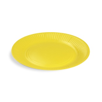 Papírenské zboží - Papírový talíř (FSC Mix) žlutý průměr 23cm [10 ks]