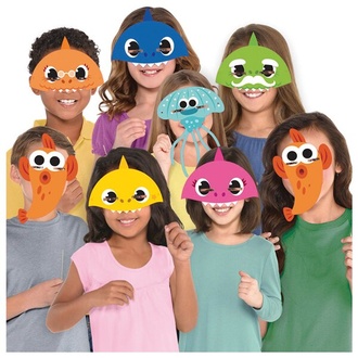 Papírenské zboží - Papírové masky Baby Shark mix 8 motivů