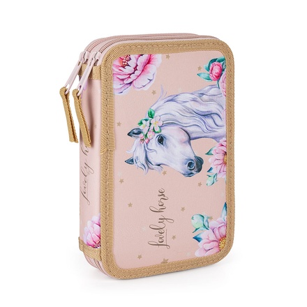 Papírenské zboží - Penál 2 p. prázdný kůň romantic