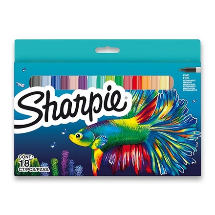 Papírenské zboží - Permanentní popisovač Sharpie Fish sada 18 barev
