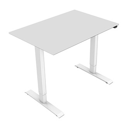 Papírenské zboží - Pracovní stůl, elektricky nastavitelná výška, šedá deska, 75x120cm, hloubka 500 mm, 100V-