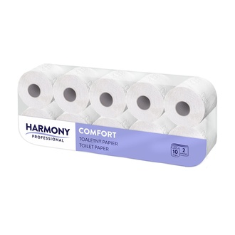 Papírenské zboží - Toaletní papír bílý 2-vrstvý "Harmony Professional" 200 útržků [10 ks]