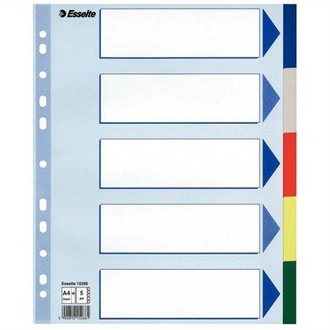 Papírenské zboží - Plastové barevné rozlišovače Esselte, A4 Maxi, Mix barev