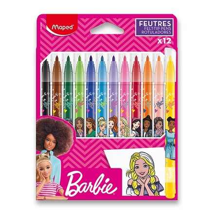 Papírenské zboží - Dětské fixy Maped Barbie 12 barev