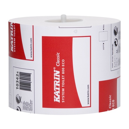 Papírenské zboží - AKCE-Toaletní papír Katrin Classic System Toilet 800 ECO + zásobník