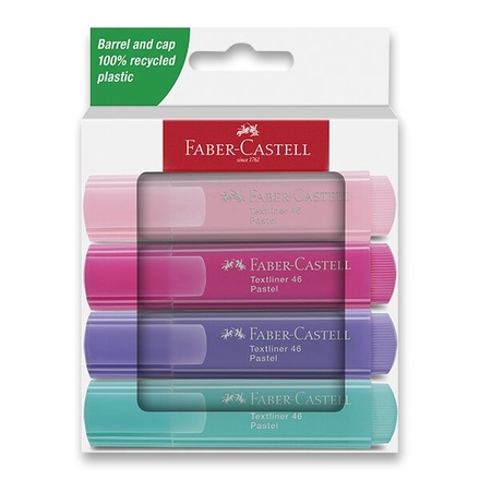 Papírenské zboží - Zvýrazňovač Faber-Castell Textliner 46 Pastel sada 4 ks