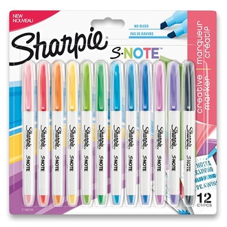 Papírenské zboží - Popisovač Sharpie S-Note 12 barev